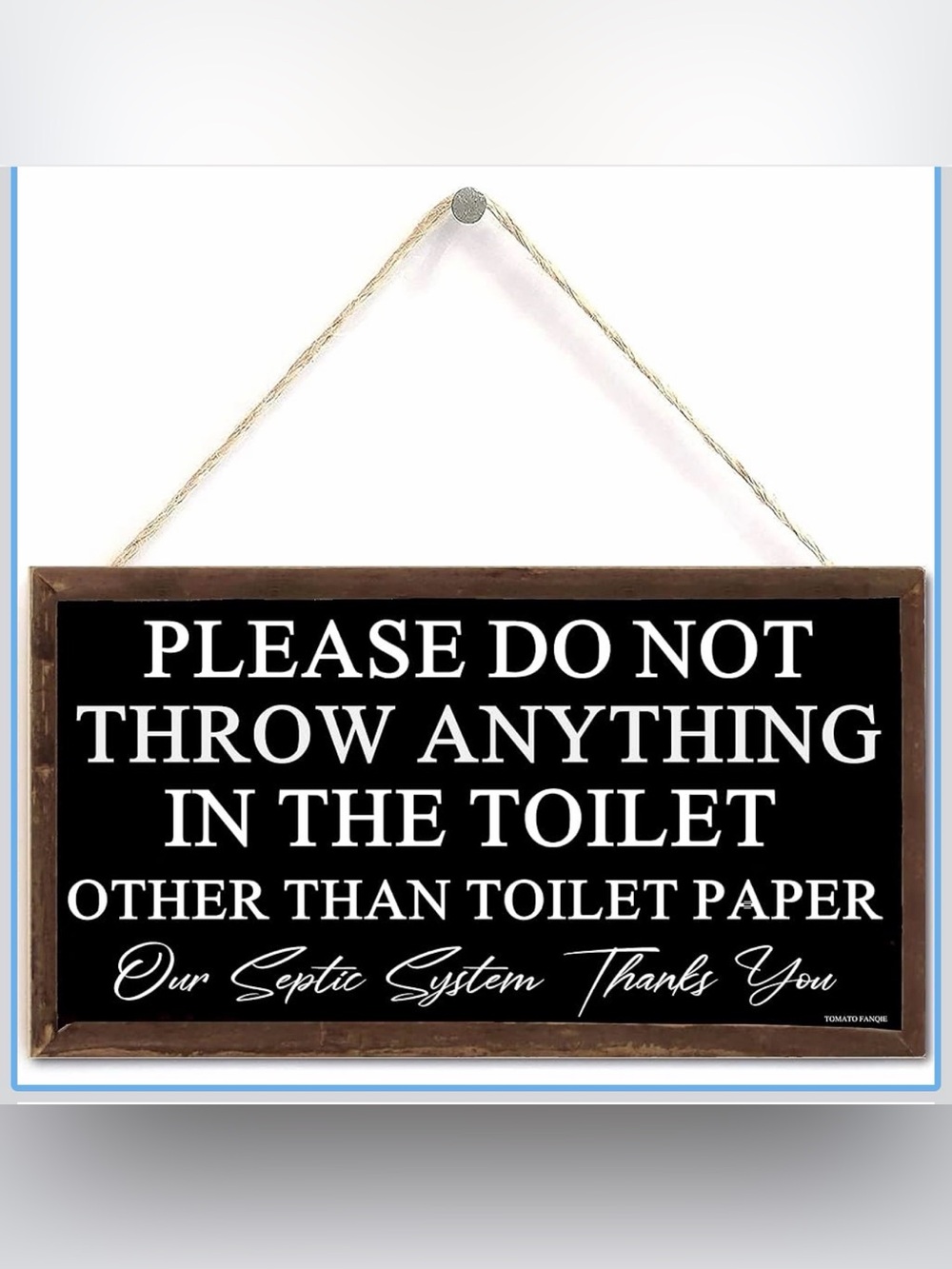 ✴️New✴️”Please Do Not Throw Anything in the Toilet” Black Hanging Sign